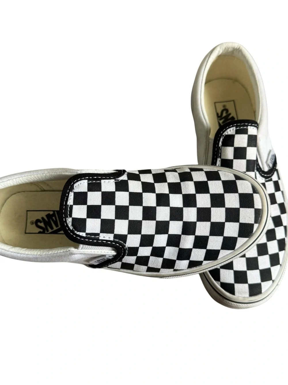 Vans Classic Checkerboard Slip-On Shoes Black & White Child Size 3